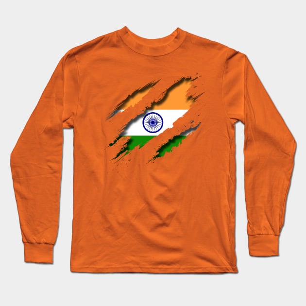 India Shredding Long Sleeve T-Shirt by blackcheetah